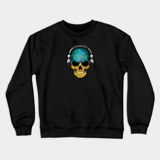 Dark Skull Deejay with Ukrainian Flag Crewneck Sweatshirt